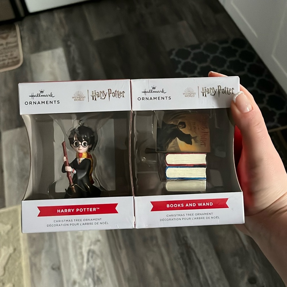 Harry Potter & book & wand set ornaments